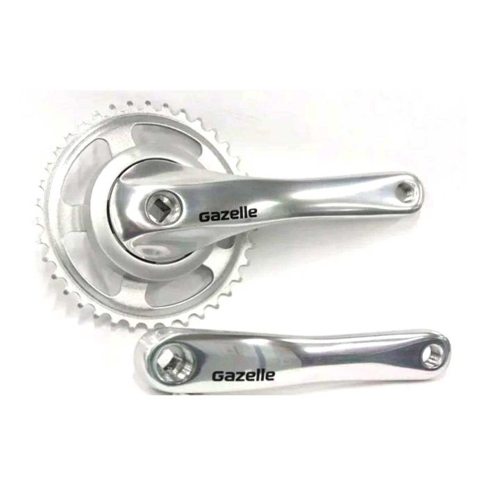 Crankstel Gazelle LH 38 tands ZILVER aluminium voor gesloten kettingkast - 371315300