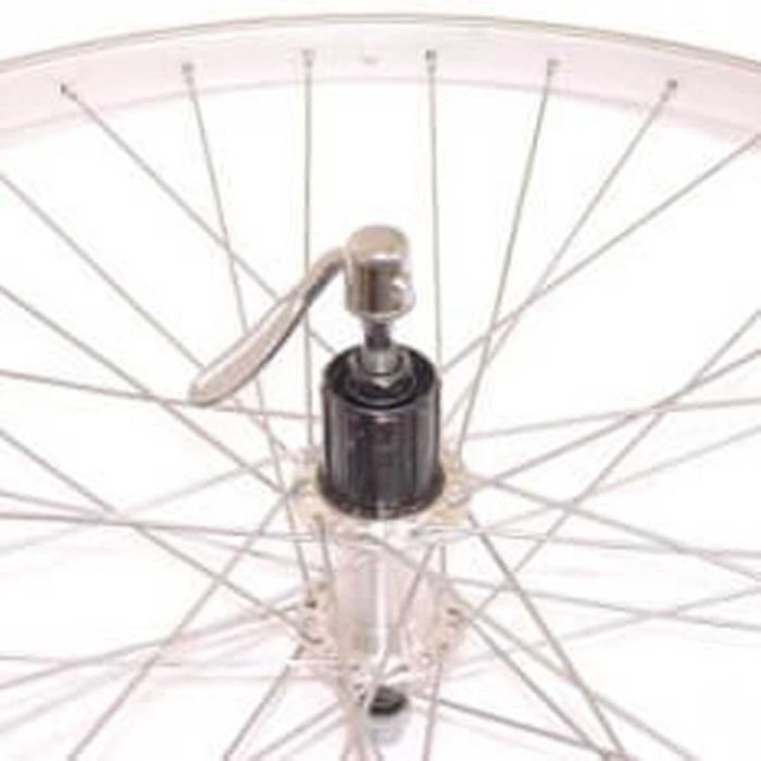 Achterwiel 28" uitval cassette Shimano 8/9/10v Roland AS26 ZILVER