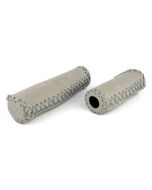 Handvat Sparta leer oldgrey / grijs SET 1x136mm 1x95mm - 714361