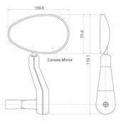 Spiegel Cateye BM-500G links zwart