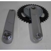 Crankstel Sparta SP3 ZILVER 38 tands zonder kettingrand - 52317006